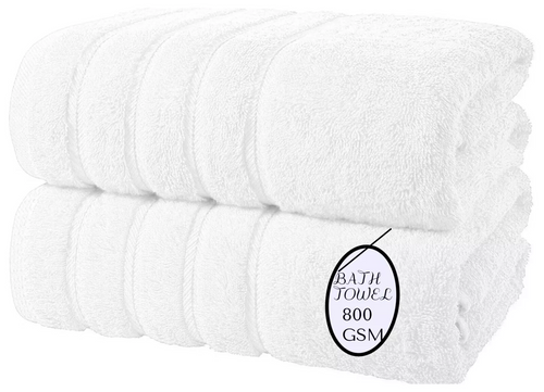 2x-LARGE BATH TOWELS 800 GSM 100% EGYPTIAN COTTON SUPER JUMBO TOWELS 70 X 130 cm Towelsworld